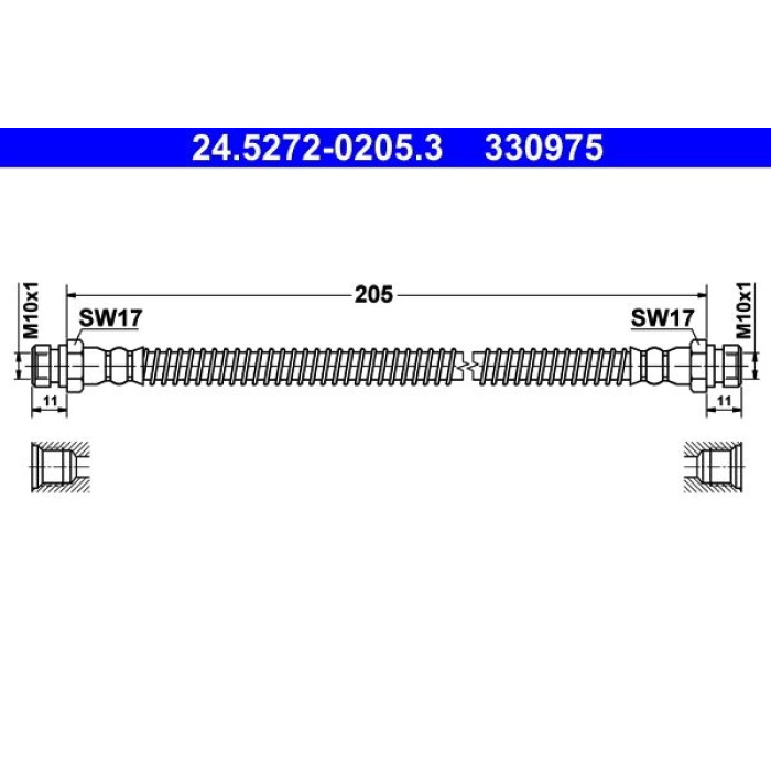 ATE Bremsschlauch 24.5272-0205.3 ATE Bremsschlauch 24.5272-0205.3