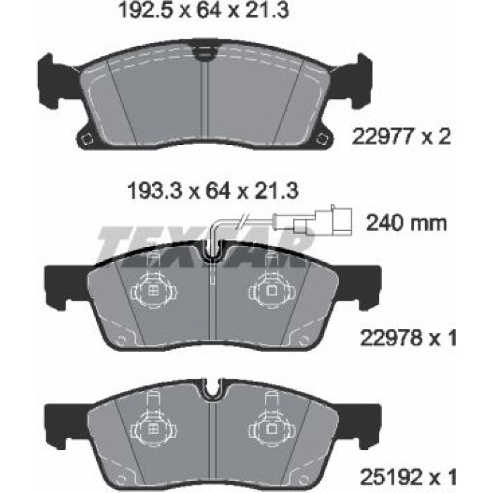 Textar Bremsbelagsatz 2297701 Textar Bremsbelagsatz 2297701