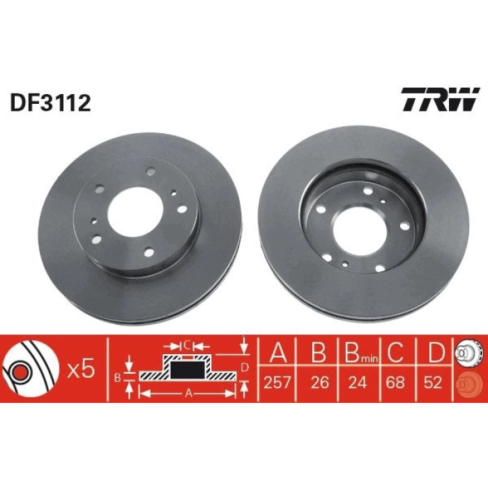 TRW Bremsscheibe DF3112 TRW Bremsscheibe DF3112