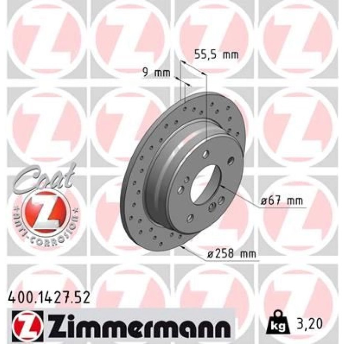 Zimmermann Bremsscheibe Hinterachse Sport 400.1427.52 Zimmermann Bremsscheibe Hinterachse Sport 400.1427.52