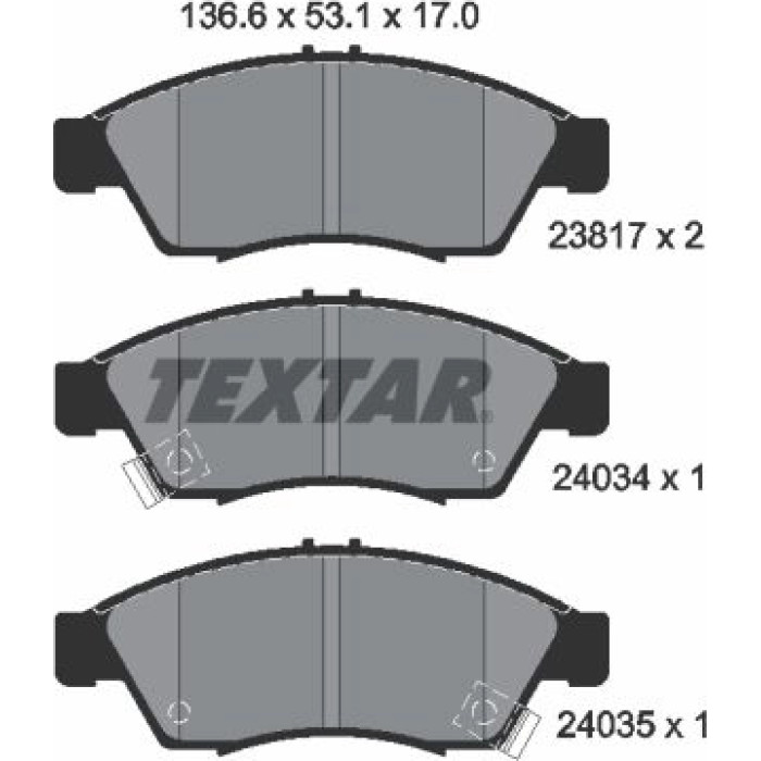 Textar Bremsbelagsatz 2381701 Textar Bremsbelagsatz 2381701