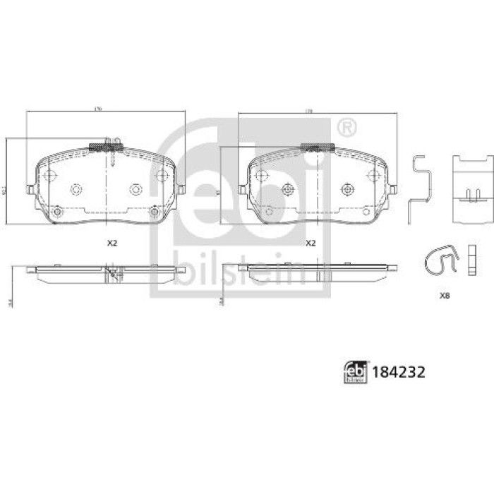 febi Bremsbelagsatz 184232 febi Bremsbelagsatz 184232
