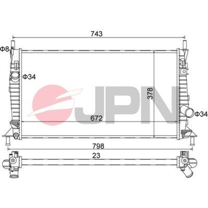 JPN Kühler Motorkühlung 60C9071-JPN JPN Kühler Motorkühlung 60C9071-JPN