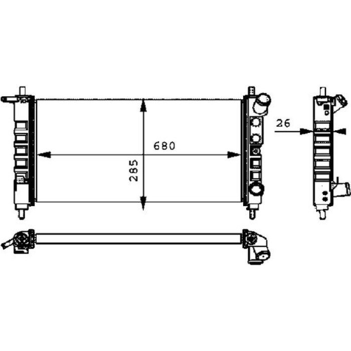 MAHLE Kühler, Motorkühlung CR 313 000P MAHLE Kühler, Motorkühlung CR 313 000P