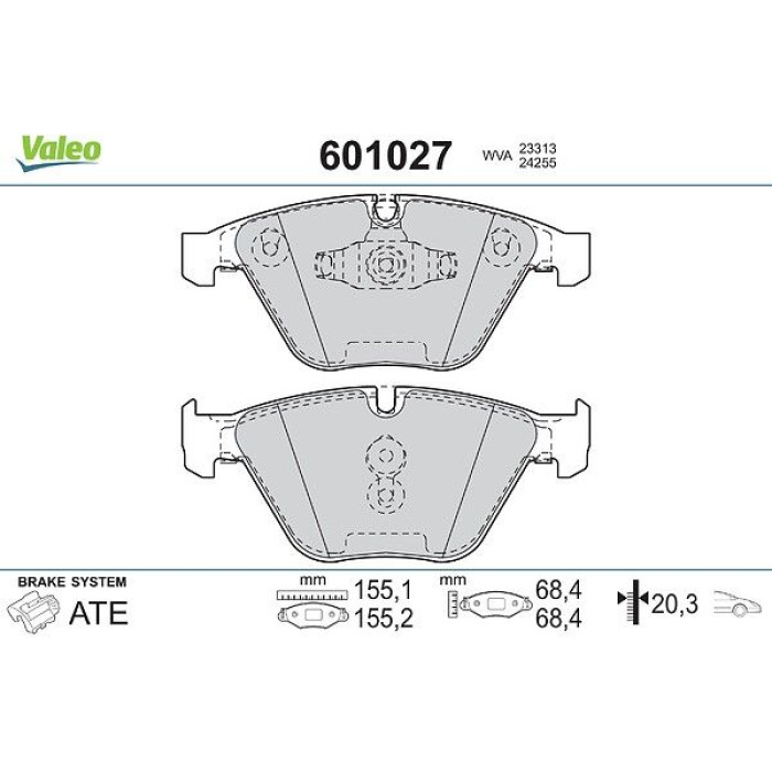 Valeo Bremsbelagsatz 601027 Valeo Bremsbelagsatz 601027