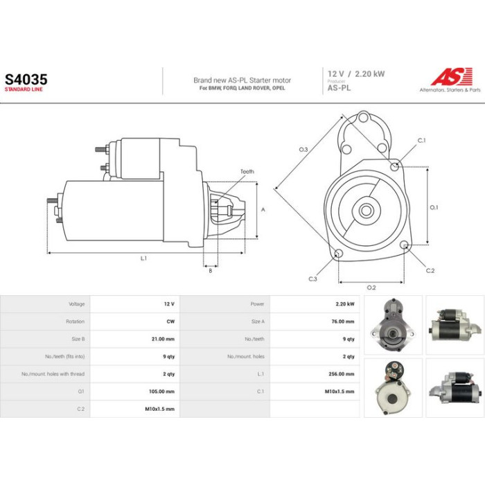 S4035 AS-PL Anlasser (Starter) S4035
