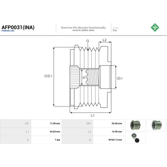 AFP0031(INA) AUTOSTARTER Lichtmaschinenfreilauf AFP0031(INA) AFP0031(INA) AUTOSTARTER Lichtmaschinenfreilauf AFP0031(INA)