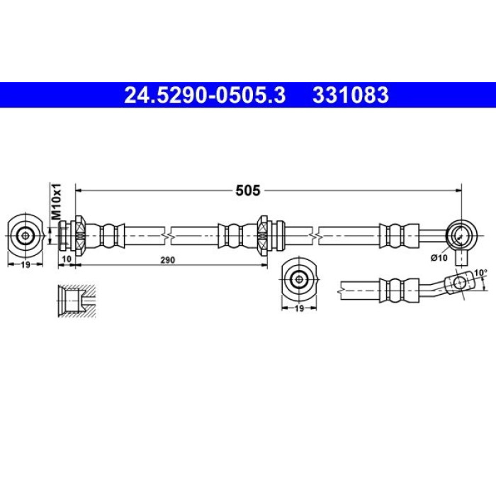 ATE Bremsschlauch 24.5290-0505.3 ATE Bremsschlauch 24.5290-0505.3