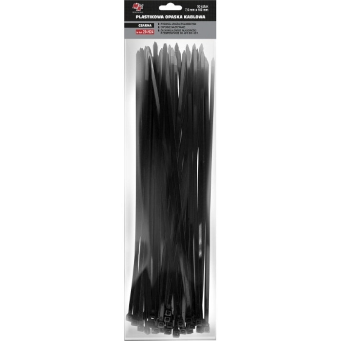 20-H24 MOJE AUTO AMT20-H24 Kabelbinder 7,6 x 450 (1 Pack 50 Stück) Schwarz