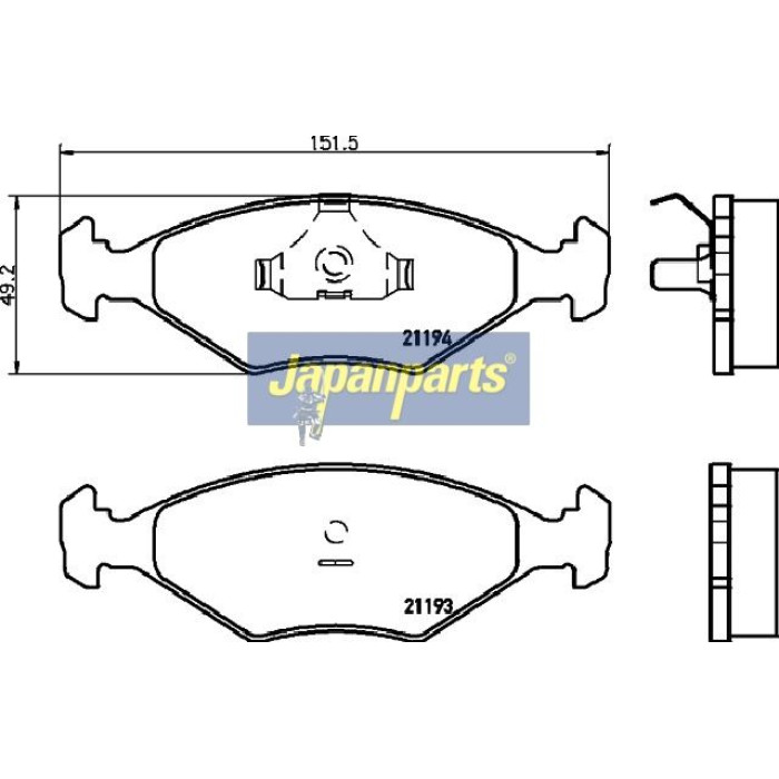 Japanparts Bremsbeläge PA-0226AF Japanparts Bremsbeläge PA-0226AF
