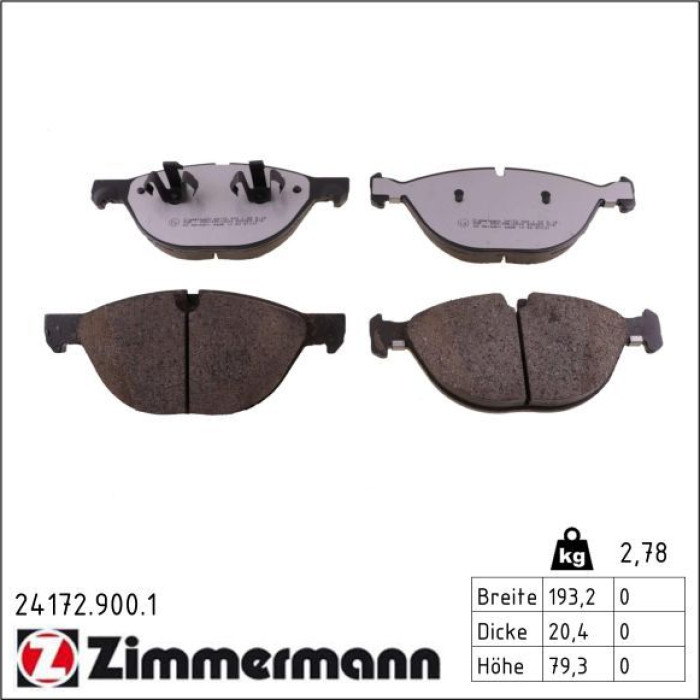 ZIMMERMANN Bremsbeläge 24172.900.1 ZIMMERMANN Bremsbeläge 24172.900.1