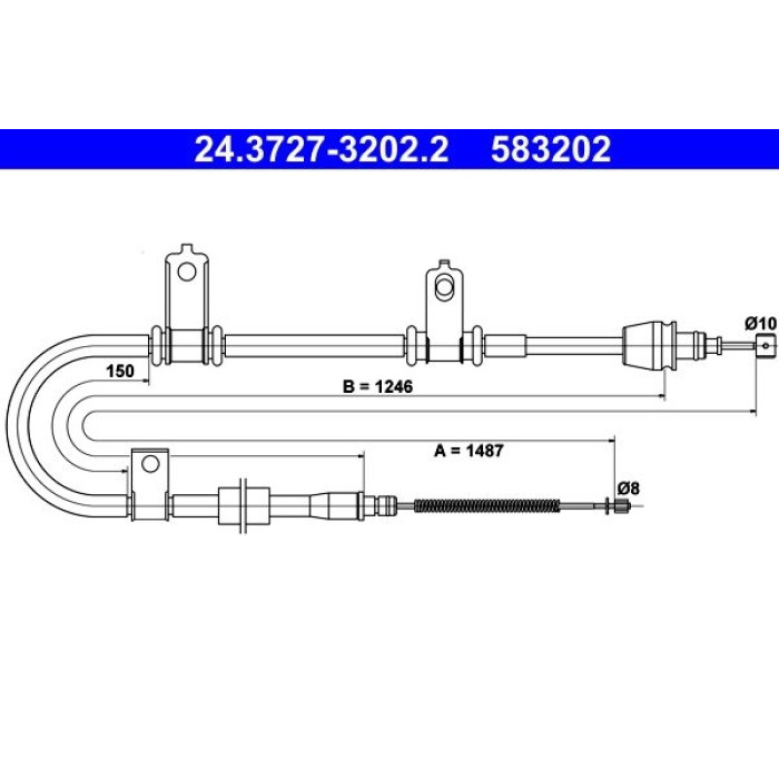 ATE Handbremsseil 24.3727-3202.2 ATE Handbremsseil 24.3727-3202.2
