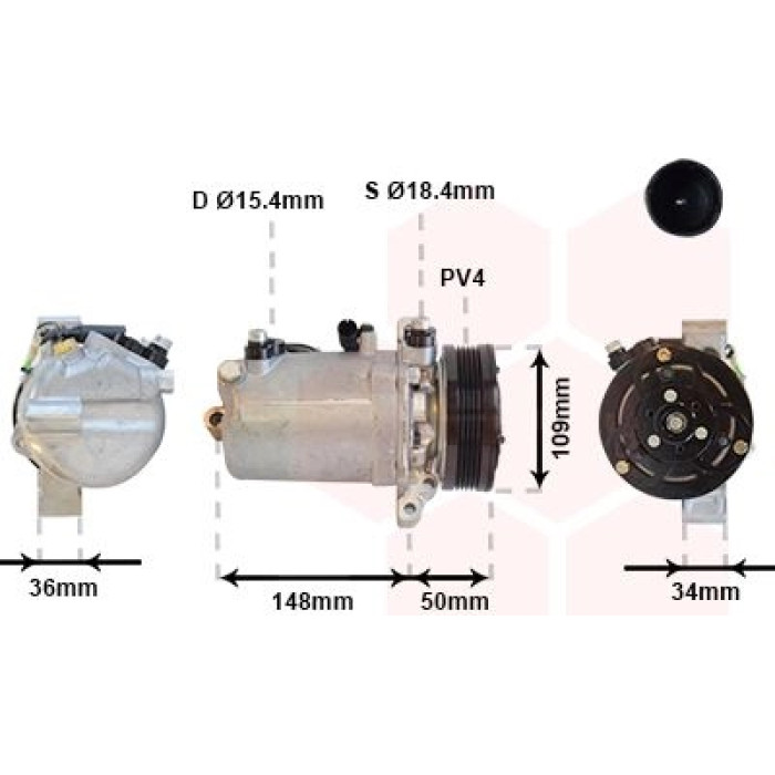 Van Wezel Klimakompressor 0600K408 Van Wezel Klimakompressor 0600K408