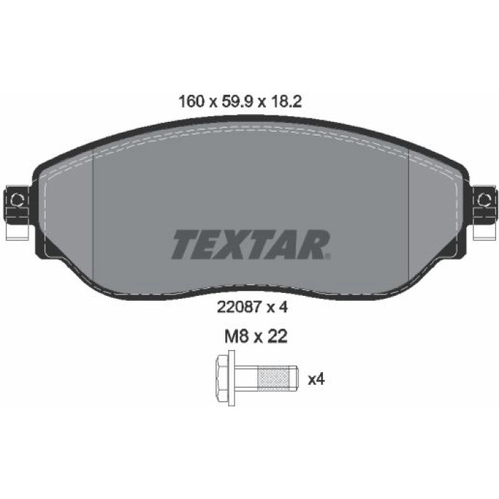 Textar Bremsbelagsatz 2208701 Textar Bremsbelagsatz 2208701