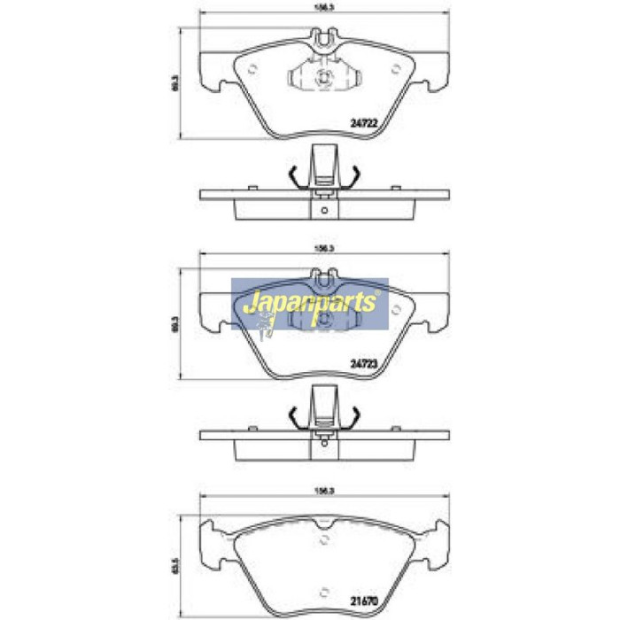 Japanparts Bremsbeläge PA-0526AF Japanparts Bremsbeläge PA-0526AF