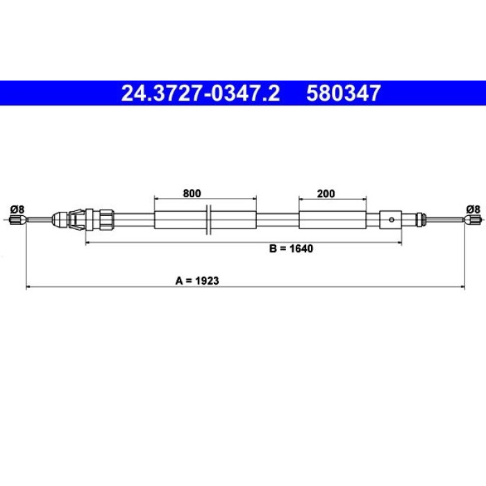 ATE Handbremsseil 24.3727-0347.2 ATE Handbremsseil 24.3727-0347.2