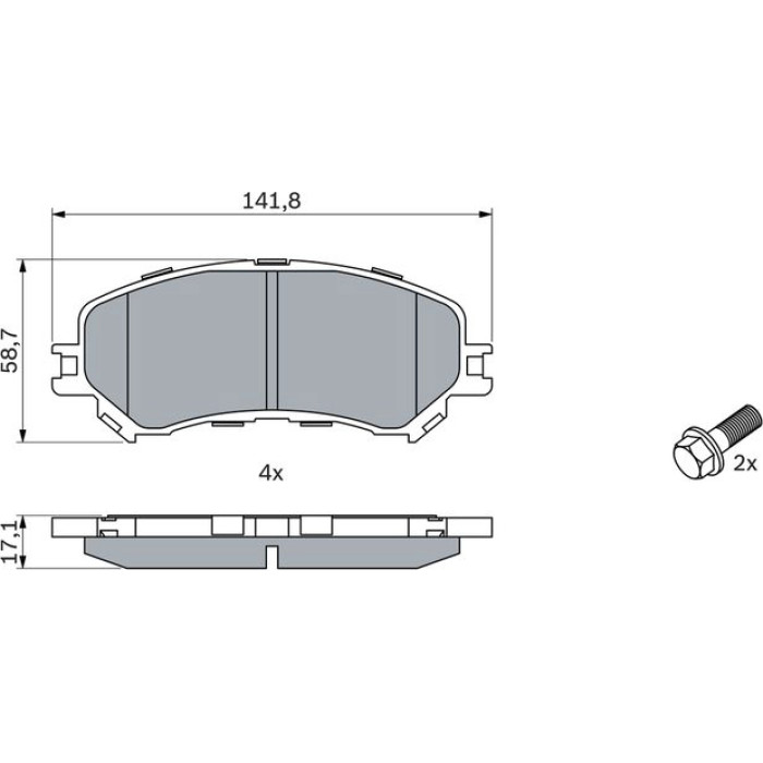 Bosch Bremsbelagsatz Vorderachse 0 986 494 722 Bosch Bremsbelagsatz Vorderachse 0 986 494 722