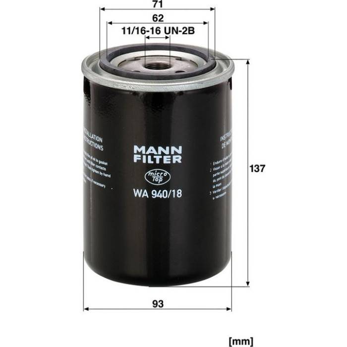 MANN-FILTER Industriefilter WA 940/18 MANN-FILTER Industriefilter WA 940/18
