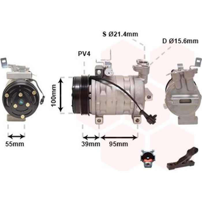 Van Wezel Klimakompressor 5100K085 Van Wezel Klimakompressor 5100K085