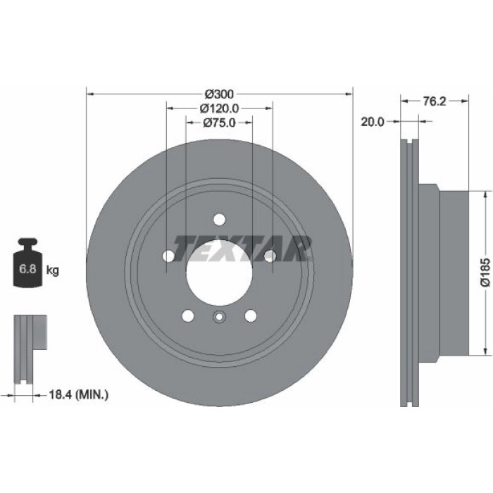 Textar Bremsscheibe 92227103 Textar Bremsscheibe 92227103
