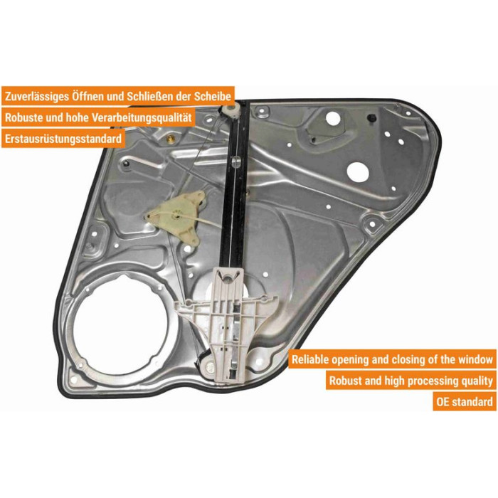 VAICO V10-3054 Fensterheber hinten links, ohne Motor, mit Trägerplatte, elektrisch VAICO V10-3054 Fensterheber hinten links, ohne Motor, mit Trägerplatte, elektrisch
