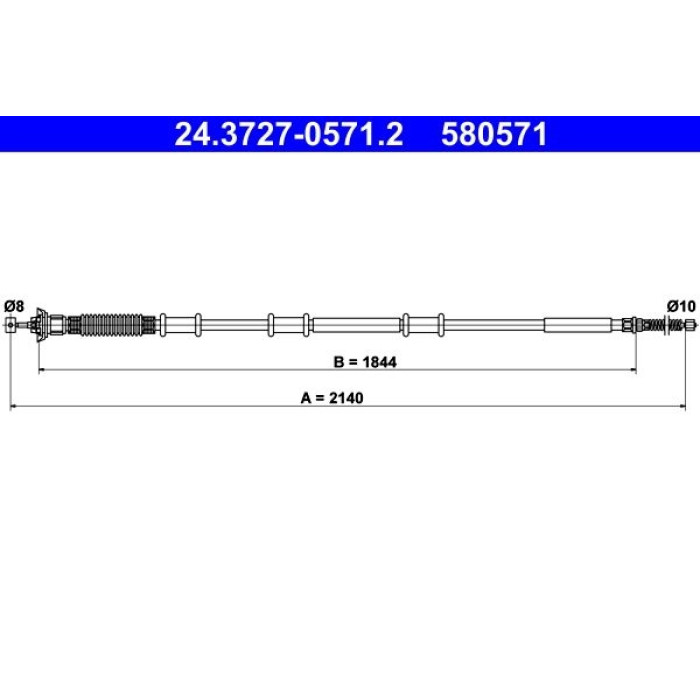 ATE Handbremsseil 24.3727-0571.2 ATE Handbremsseil 24.3727-0571.2