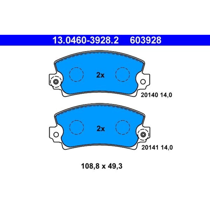 13.0460-3928.2 ATE Bremsbeläge 13.0460-3928.2 13.0460-3928.2 ATE Bremsbeläge 13.0460-3928.2