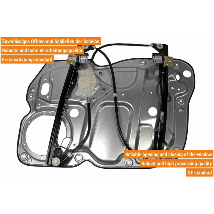 VAICO V10-9597 Fensterheber vorne links, elektrisch, mit Trägerplatte, ohne Motor, für Linkslenker VAICO V10-9597 Fensterheber vorne links, elektrisch, mit Trägerplatte, ohne Motor, für Linkslenker