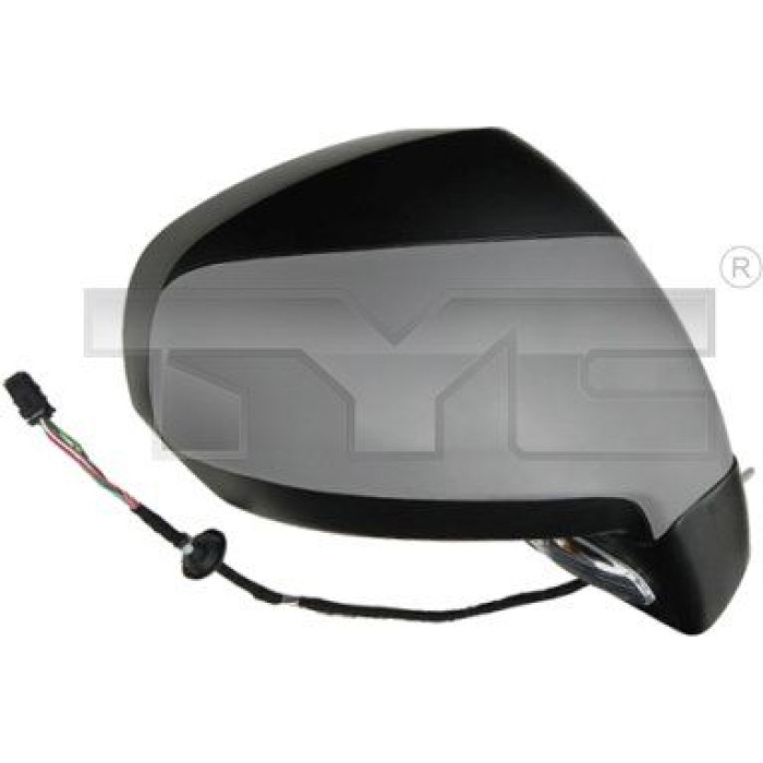 TYC Außenspiegel rechts elektrisch verstellbar, grundiert, konvex, beheizbar, mit Temperatursensor, mit Blinker 326-0105 OE Nummer 8153ZF - l