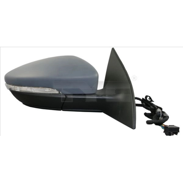 TYC Außenspiegel rechts elektrisch verstellbar, grundiert, konvex, beheizbar, mit Blinker 337-0215 OE Nummer 1K8857508P9B9 - l
