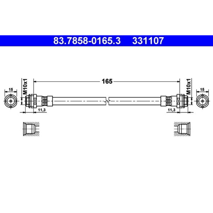 ATE Bremsschlauch 83.7858-0165.3 ATE Bremsschlauch 83.7858-0165.3