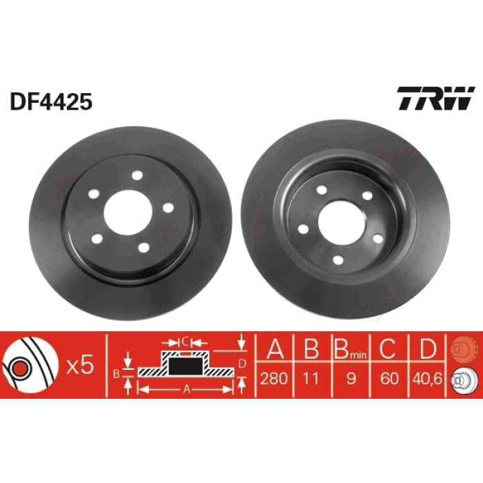 TRW Bremsscheibe DF4425 TRW Bremsscheibe DF4425
