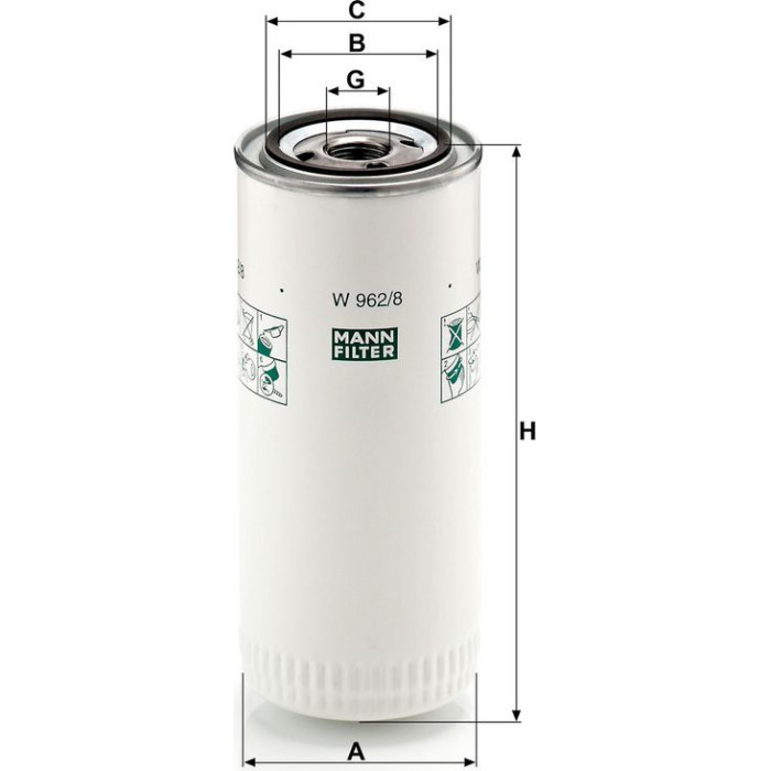 MANN-FILTER Ölfilter LKW W 962/8 MANN-FILTER Ölfilter LKW W 962/8