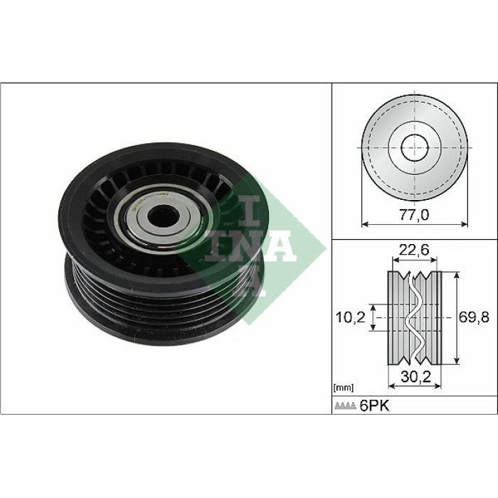 Umlenk-/Führungsrolle, Keilrippenriemen 532 1075 10 Umlenk-/Führungsrolle, Keilrippenriemen 532 1075 10