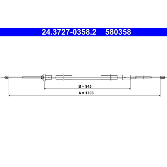 ATE Handbremsseil 24.3727-0358.2 ATE Handbremsseil 24.3727-0358.2