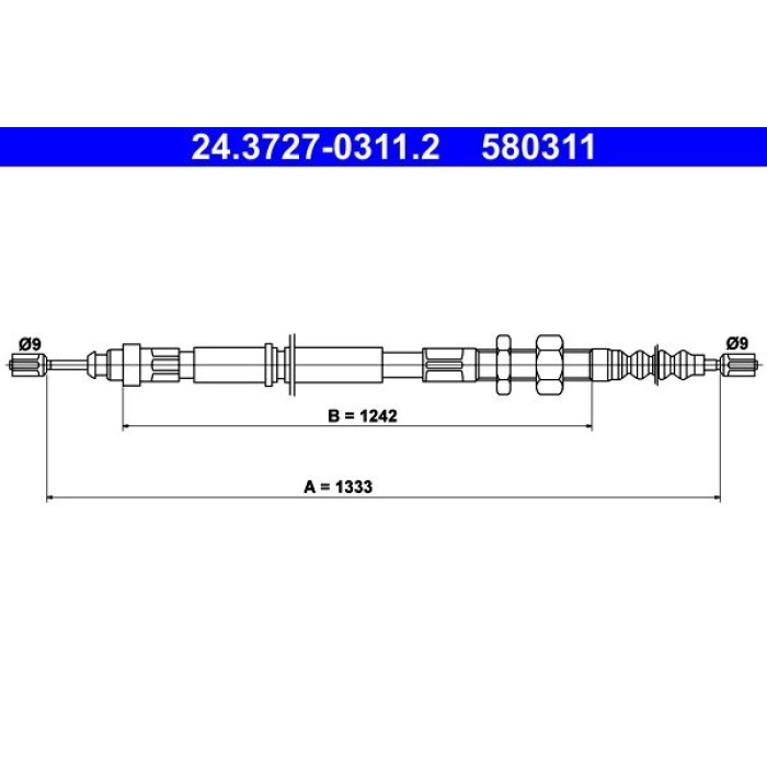 ATE Handbremsseil 24.3727-0311.2 ATE Handbremsseil 24.3727-0311.2