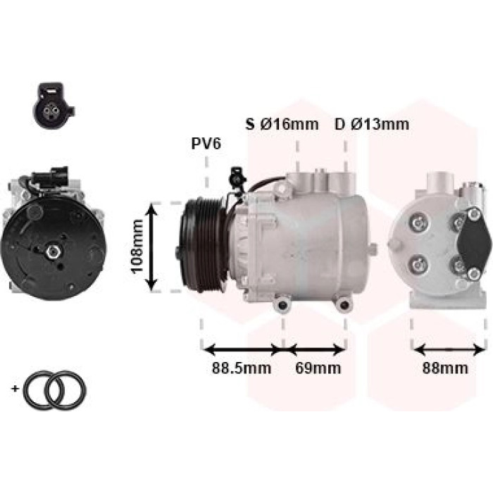 1800K174 Van Wezel Klimakompressor 1800K174 1800K174 Van Wezel Klimakompressor 1800K174