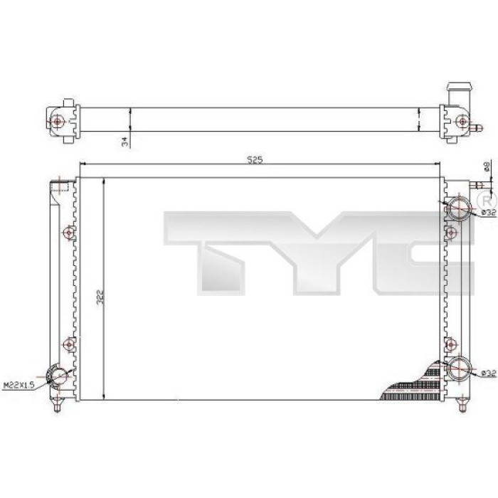 TYC Motorkühler 737-0058 TYC Motorkühler 737-0058