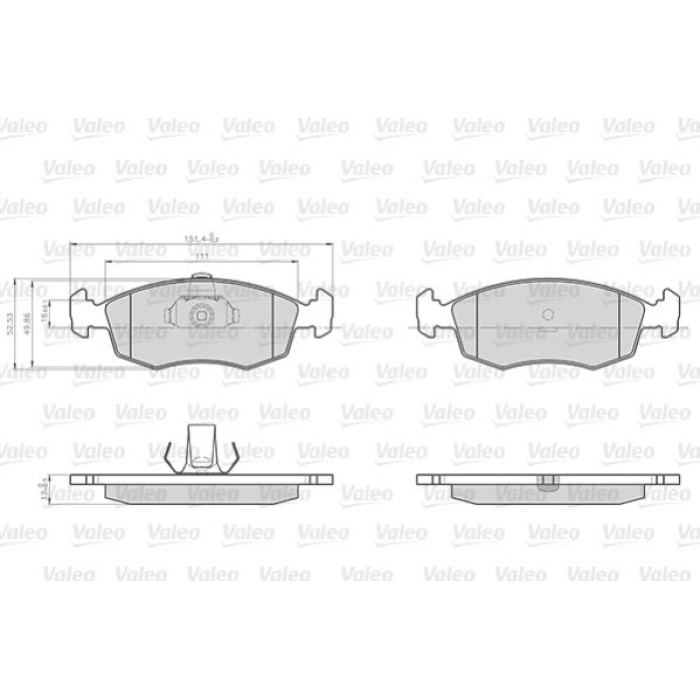 Valeo Bremsbelagsatz 872907 Valeo Bremsbelagsatz 872907