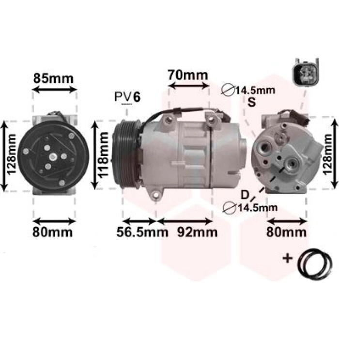 Van Wezel Klimakompressor 1800K394 Van Wezel Klimakompressor 1800K394