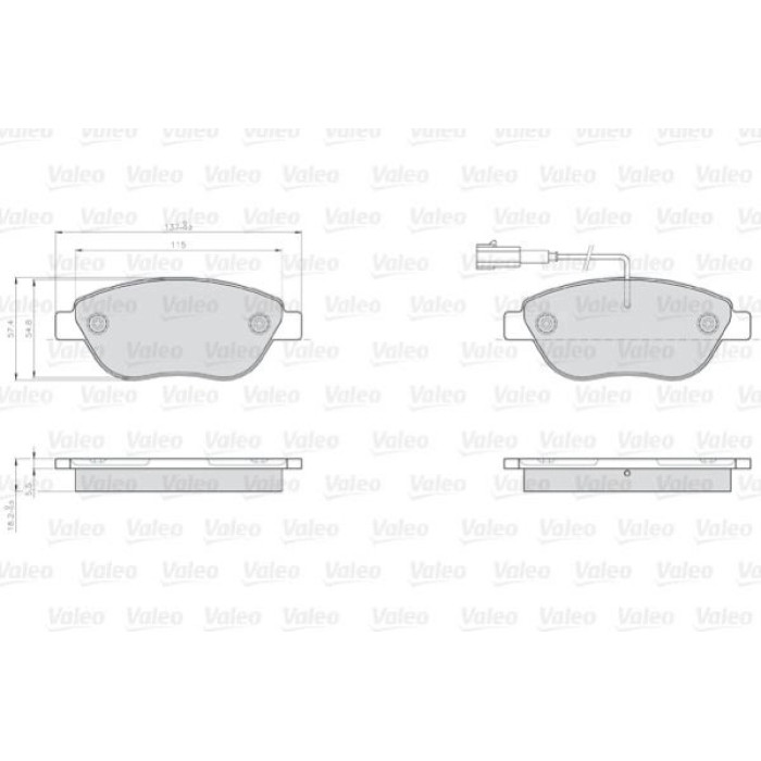 Valeo Bremsbelagsatz 872708 Valeo Bremsbelagsatz 872708