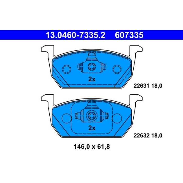 13.0460-7335.2 ATE Bremsbelagsatz 13.0460-7335.2 13.0460-7335.2 ATE Bremsbelagsatz 13.0460-7335.2