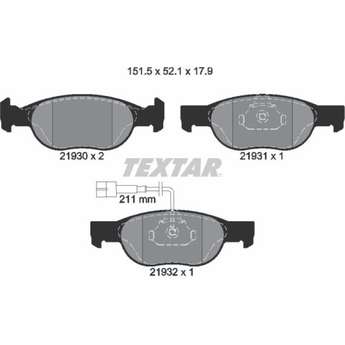 Textar Bremsbelagsatz 2193002 Textar Bremsbelagsatz 2193002