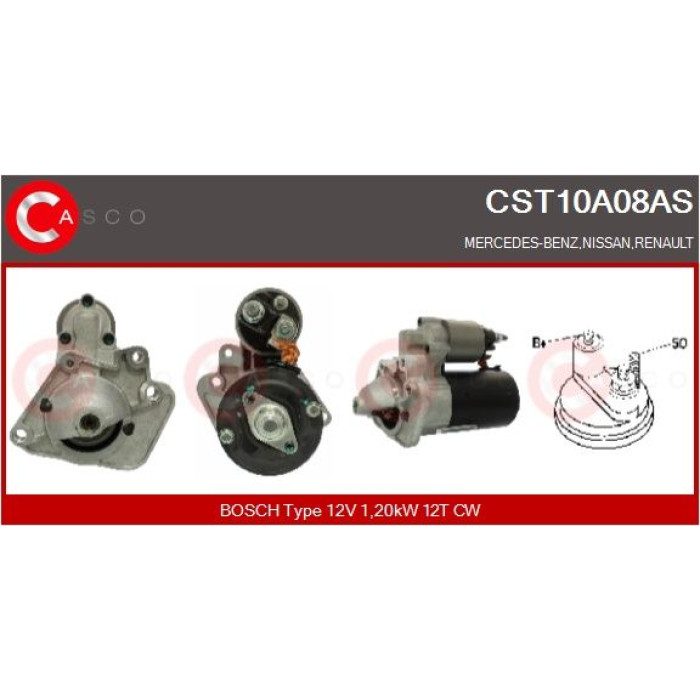 CST10A08AS CASCO Anlasser CST10A08AS CST10A08AS CASCO Anlasser CST10A08AS