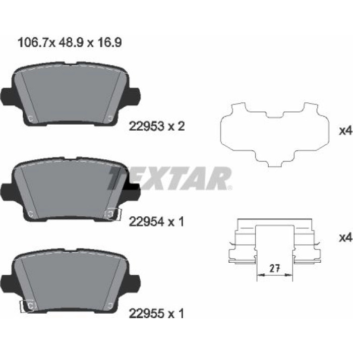Textar Bremsbelagsatz 2295301 Textar Bremsbelagsatz 2295301