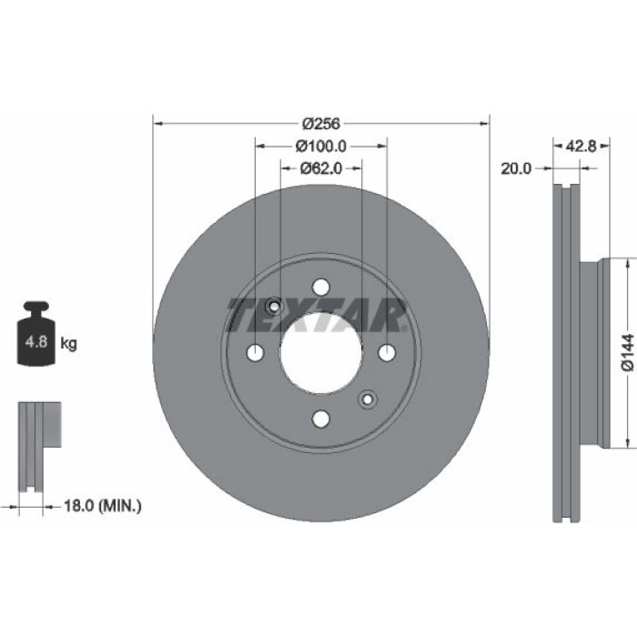 Textar Bremsscheibe 92295403