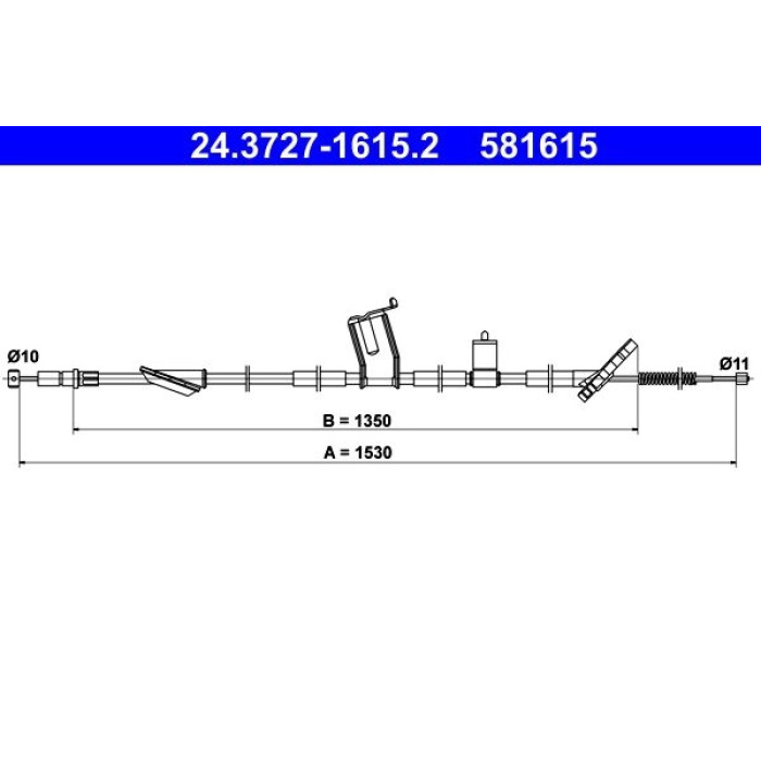 ATE Handbremsseil 24.3727-1615.2 ATE Handbremsseil 24.3727-1615.2