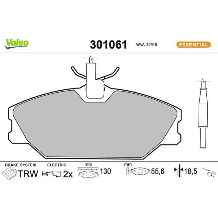 301061 Valeo Bremsbelagsatz 301061