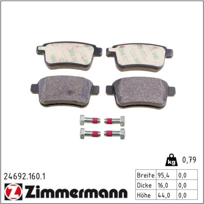 ZIMMERMANN Bremsbeläge 24692.160.1 ZIMMERMANN Bremsbeläge 24692.160.1