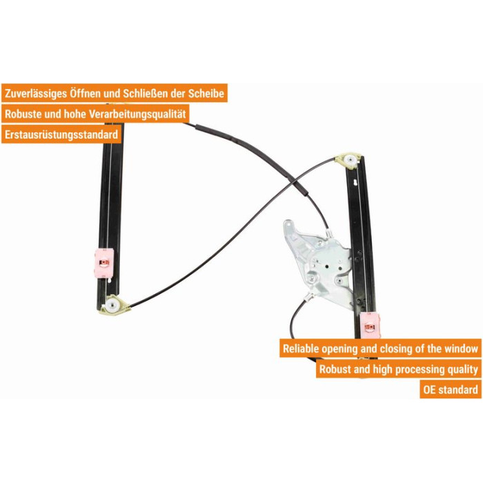 VAICO V10-9808 Fensterheber vorne rechts, ohne Motor, elektrisch VAICO V10-9808 Fensterheber vorne rechts, ohne Motor, elektrisch